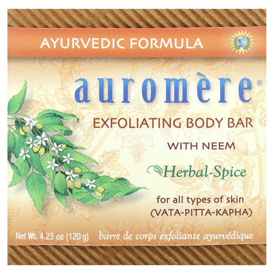 Auromere, Exfoliating Body Bar Soap with Neem, 4.23 oz (120 g)