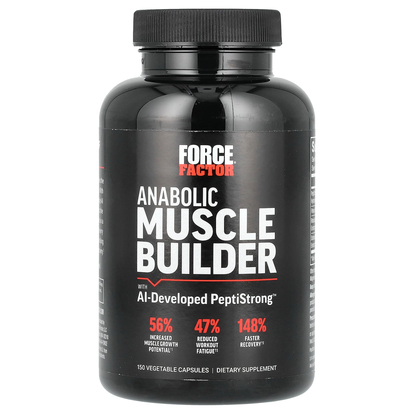 Force Factor, Anabolic Muscle Builder With AI-Developed PeptiStrong, 150 Vegetable Capsules