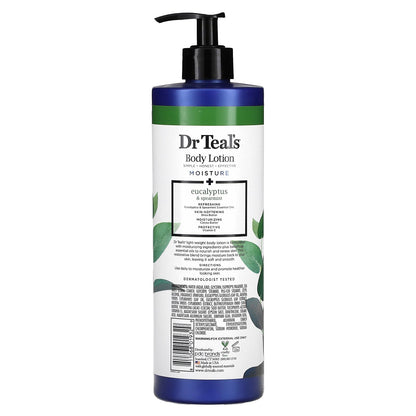 Dr. Teal's, Body Lotion, Moisture + Rejuvenating, Eucalyptus & Spearmint, 18 fl oz (532 ml)