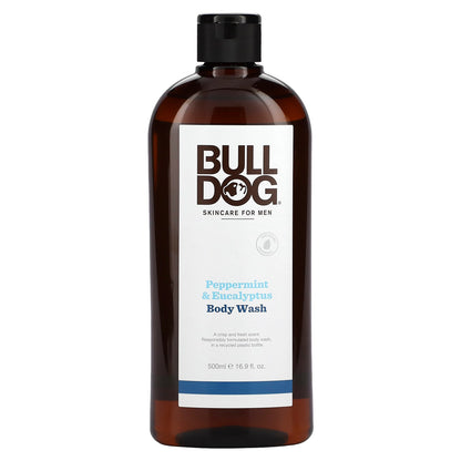 Bulldog Skincare For Men, Body Wash, Peppermint & Eucalyptus, 16.9 fl oz (500 ml)