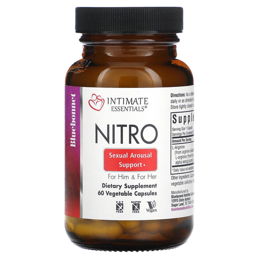 Bluebonnet Nutrition, Intimate Essentials, Nitro, For Him & For Her, 60 Vegetable Capsules (300 mg per Capsule)