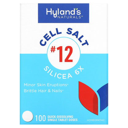 Hyland's Naturals, Cell Salt #12, Silicea 6X, 100 Quick-Dissolving Single Tablet