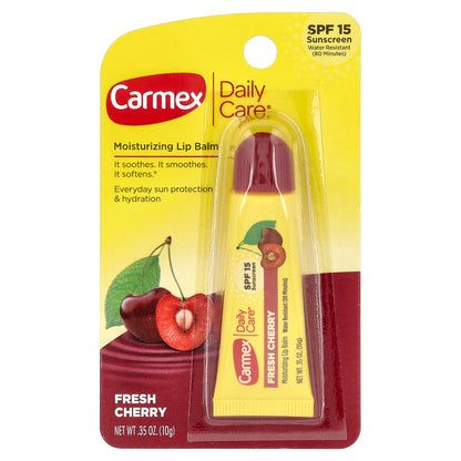 Carmex, Daily Care®, Moisturizing Lip Balm, SPF 15, Fresh Cherry, 0.35 oz (10 g)
