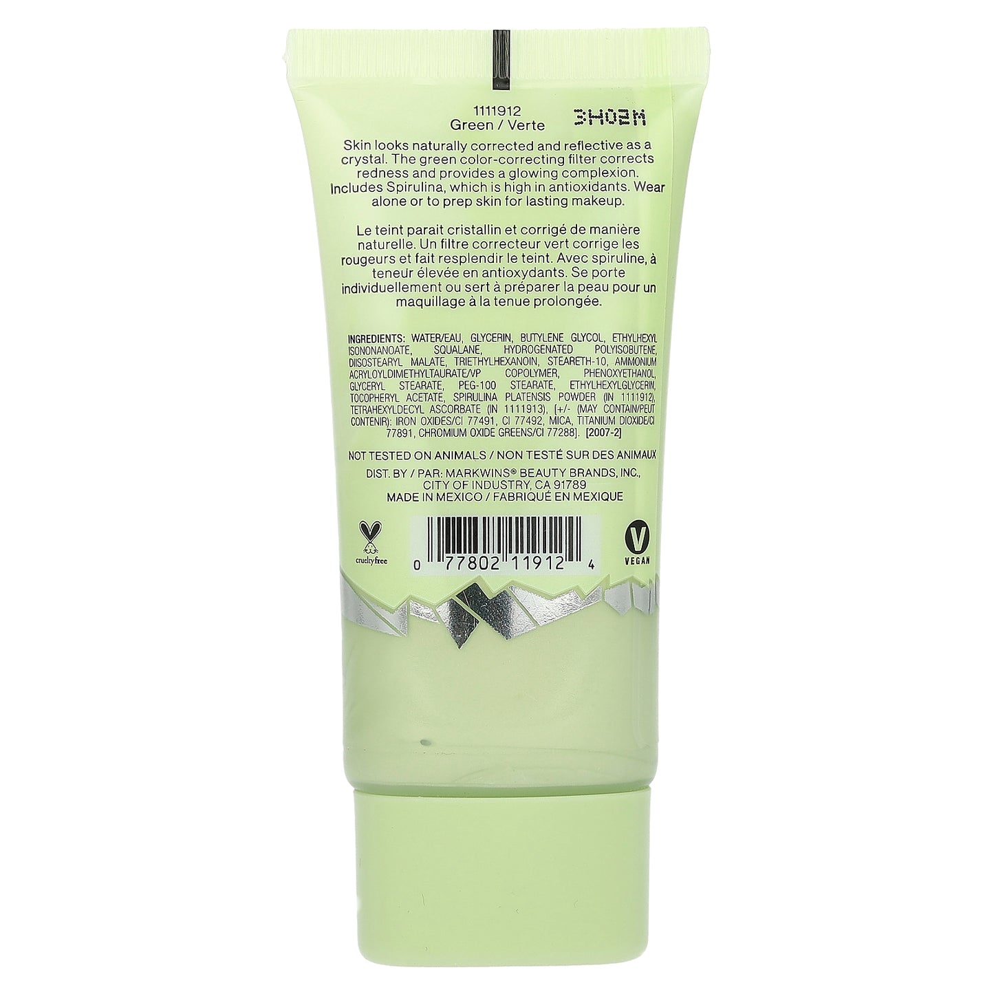 wet n wild, Glass Correct Primer, 1111912 Green, 0.91 fl oz (27 ml)