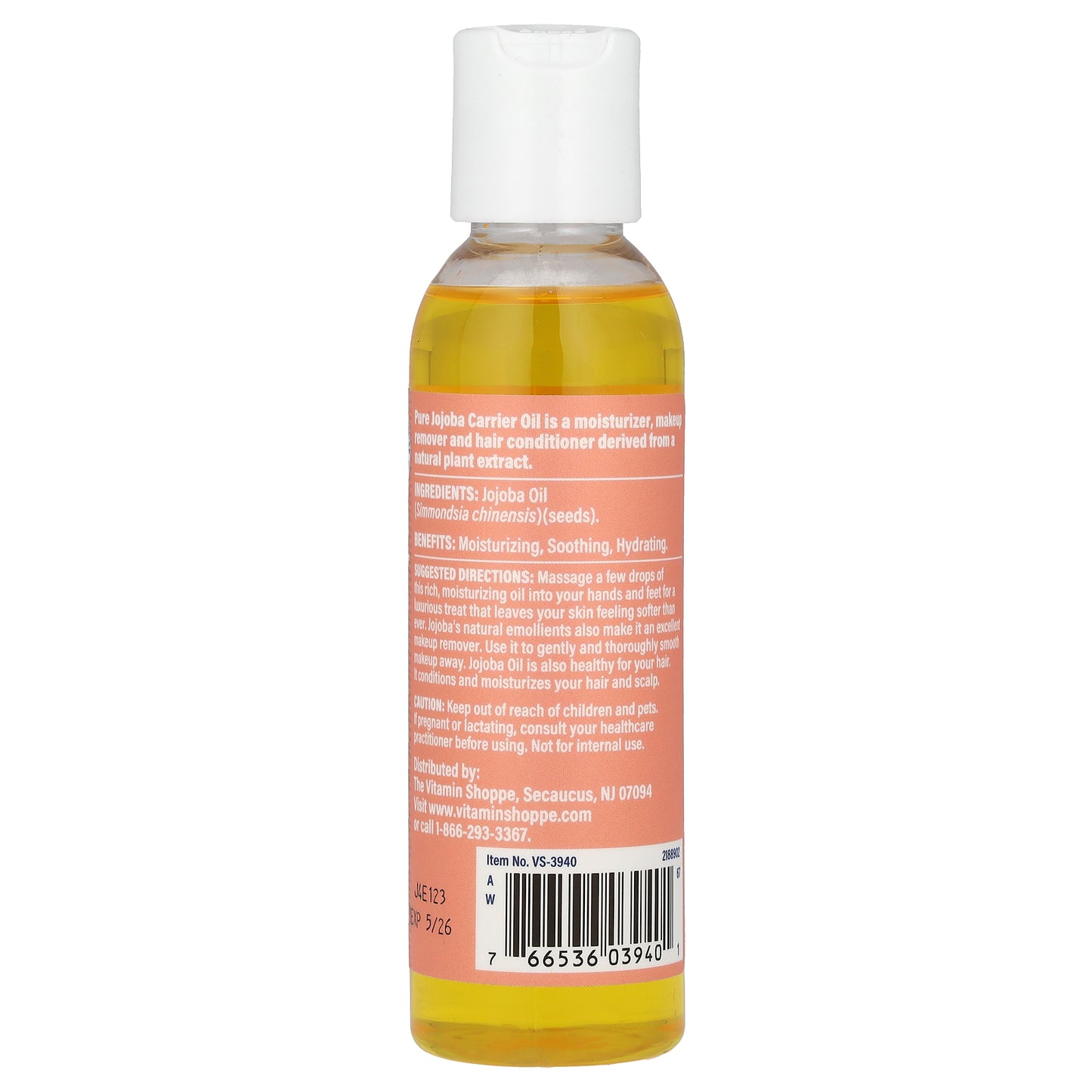 The Vitamin Shoppe, Jojoba Oil , 4 fl oz (118 ml)