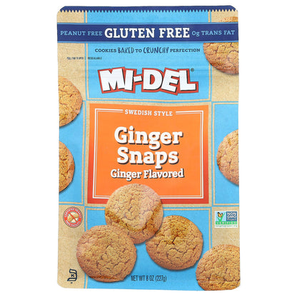 Mi-Del Cookies, Swedish Style Ginger Snaps, Ginger , 8 oz (227 g)
