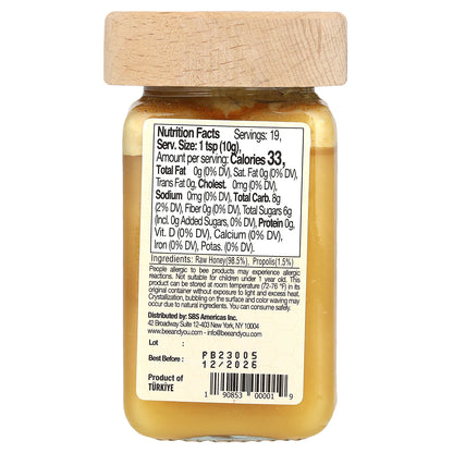 Bee & You, Propolis Raw Honey, 6.7 oz (190 g)