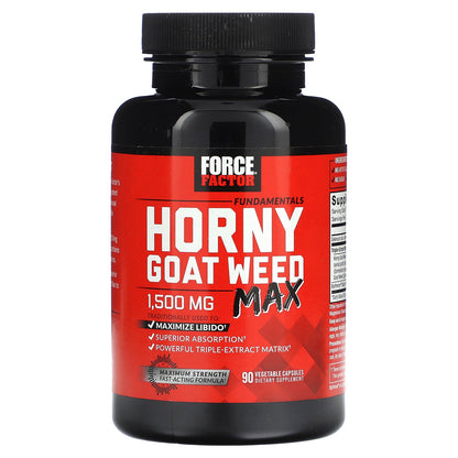 Force Factor, Fundamentals, Horny Goat Weed Max, 90 Vegetable Capsules