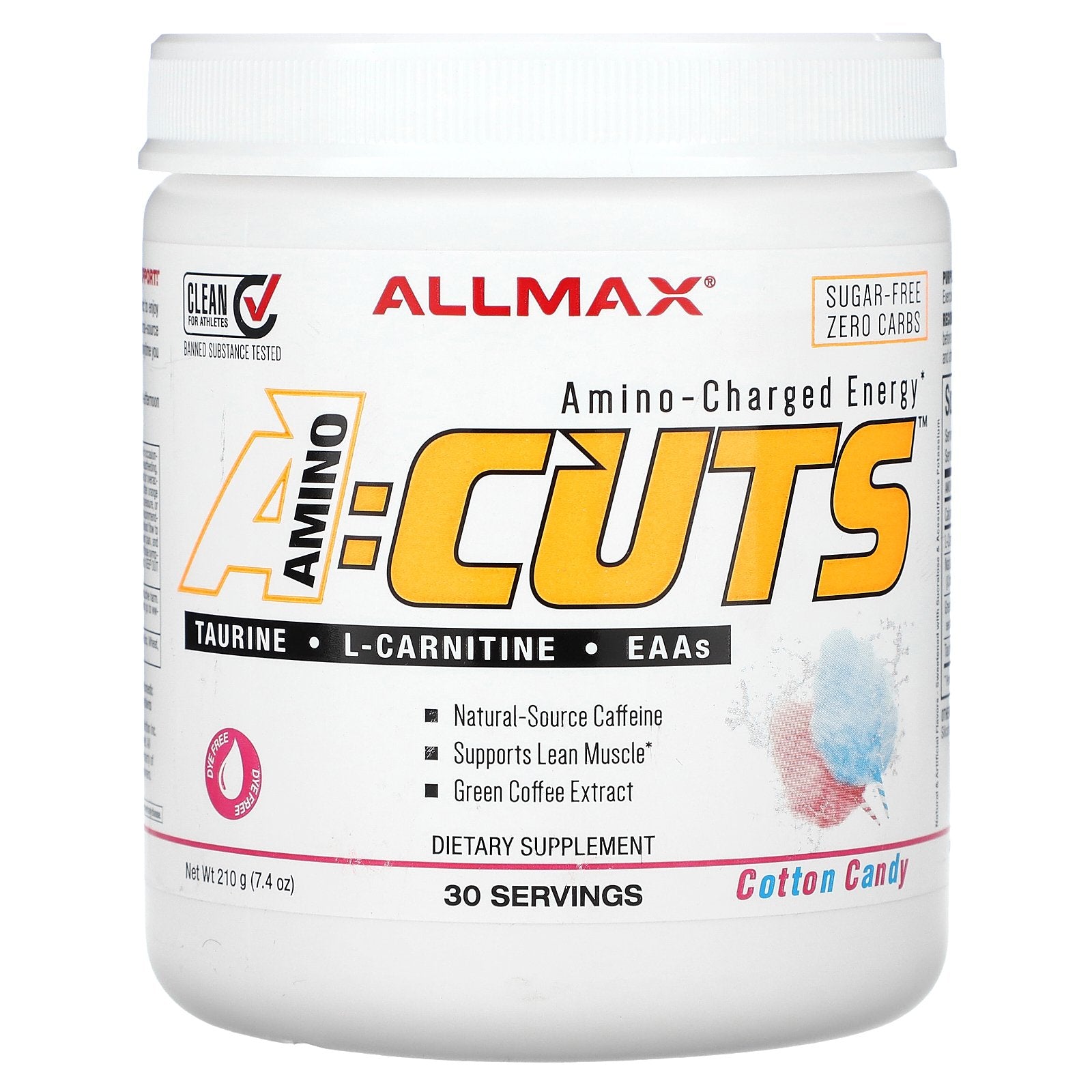 ALLMAX, ACUTS™, Amino-Charged Energy, Cotton Candy, 7.4 oz (210 g)