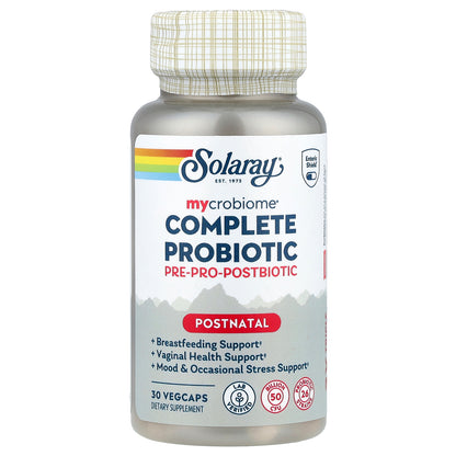 Solaray, Mycrobiome®, Complete Probiotic, Postnatal, 30 VegCaps
