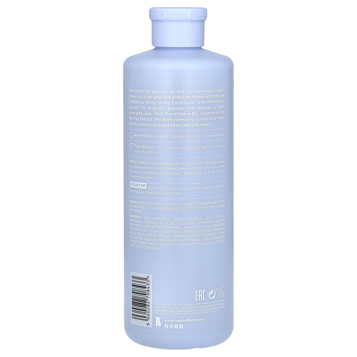 Lee Stafford, Bleach Blondes, Ice White Conditioner, For Bleached, Highlighted & Naturally Dark Blonde Hair, 16.9 fl oz (500 ml)