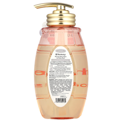 &honey, Melty Moist Gel Body Wash, Pure Rose Honey, 16.9 fl oz (500 ml)