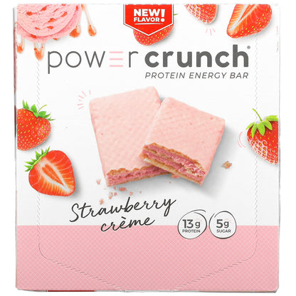 BNRG, Power Crunch Protein Energy Bar, Strawberry Creme, 12 Bars, 1.4 oz (40 g) Each