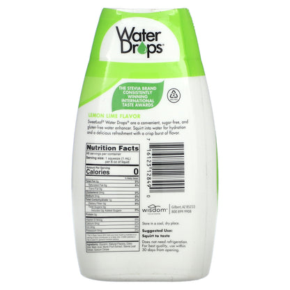 SweetLeaf Stevia, Water Drops, Delicious Stevia Water Enhancer, Lemon Lime, 1.62 fl oz (48 ml)