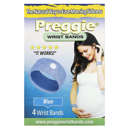 Preggie, Wrist Bands, Blue, 4 Wrist Bands