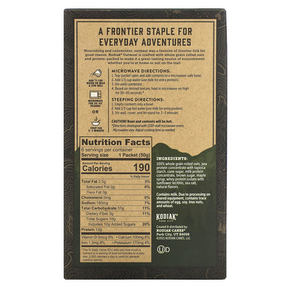 Kodiak Cakes, Protein-Packed Oatmeal, Maple & Brown Sugar, 6 Packets, 1.76 oz (50 g) Each