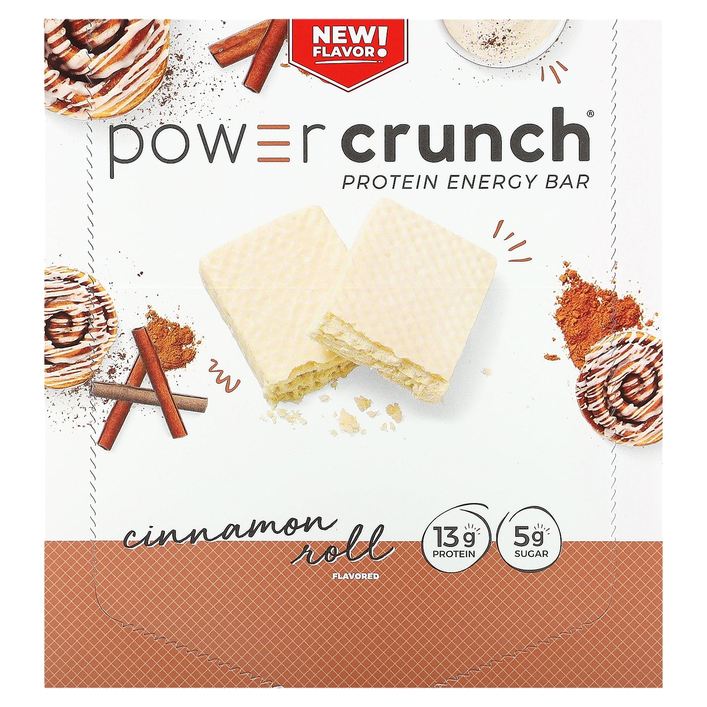 BNRG, Power Crunch®, Protein Energy Bar, Cinnamon Roll, 12 Bars, 1.4 oz (40 g) Each