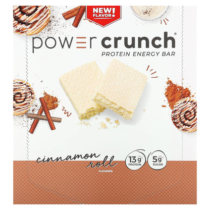 BNRG, Power Crunch®, Protein Energy Bar, Cinnamon Roll, 12 Bars, 1.4 oz (40 g) Each