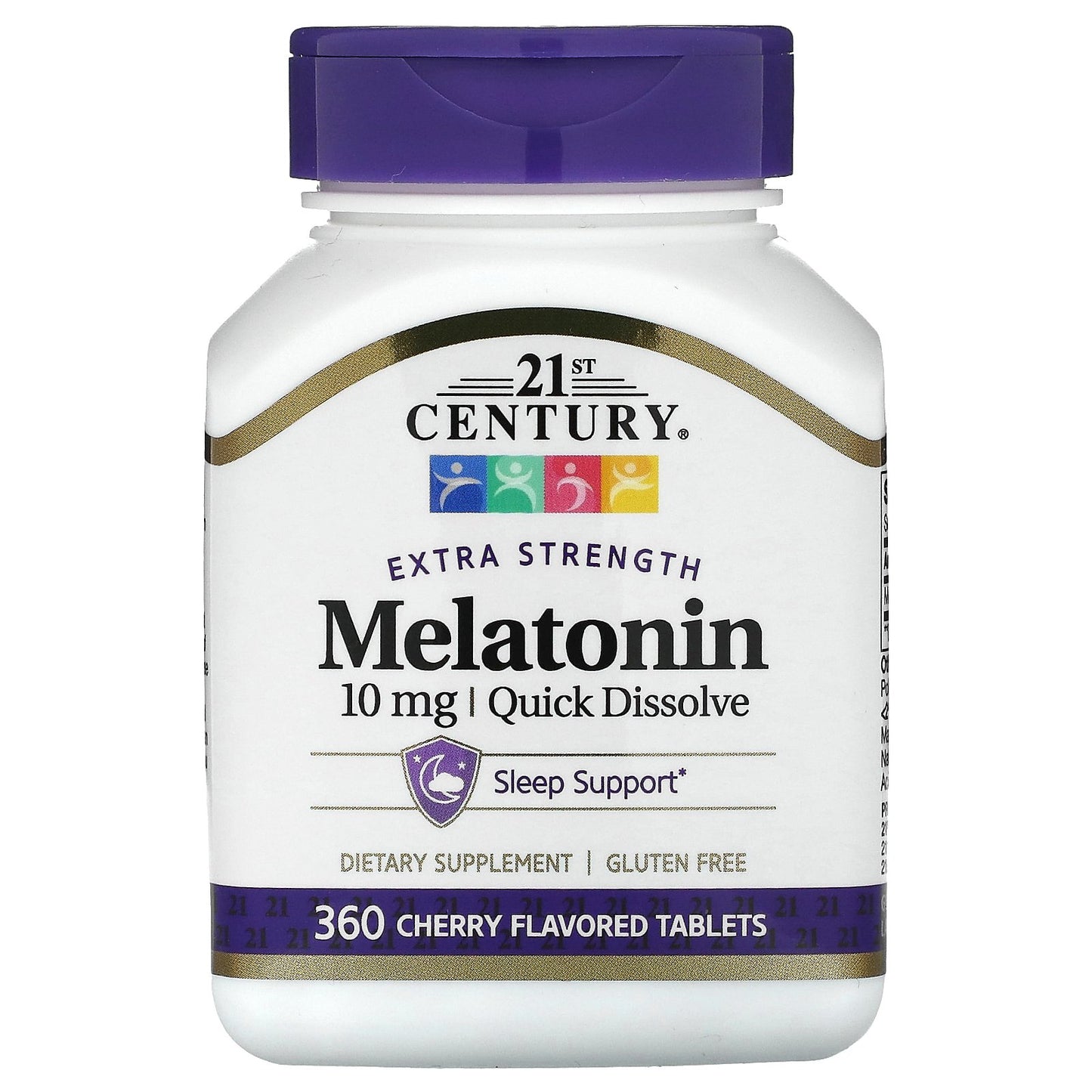 21st Century, Melatonin, Quick Dissolve, Cherry, 10 mg, 360 Tablets