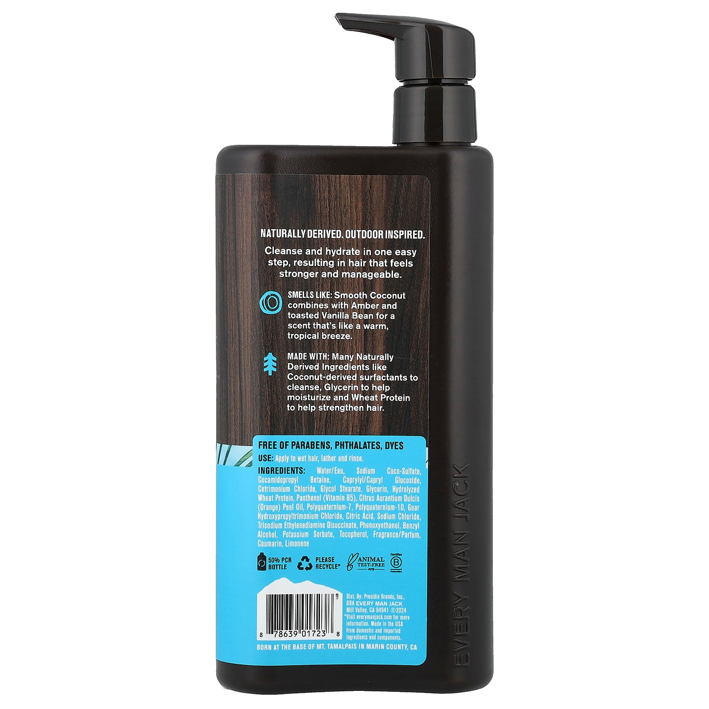 Every Man Jack, 2 In 1 Shampoo + Conditioner, Coconut + Vanilla, 16 fl oz (473 ml)