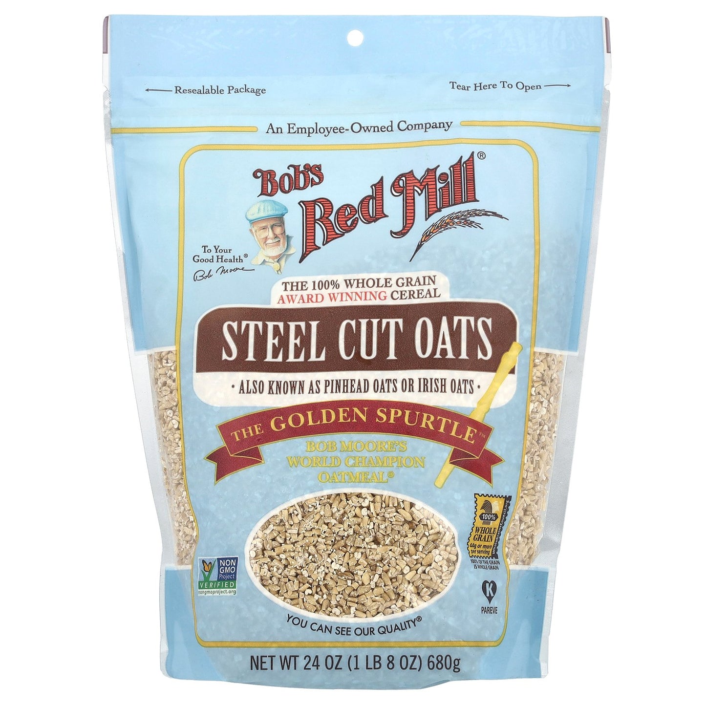 Bob's Red Mill, Steel Cut Oats, Whole Grain, 24 oz (680 g)
