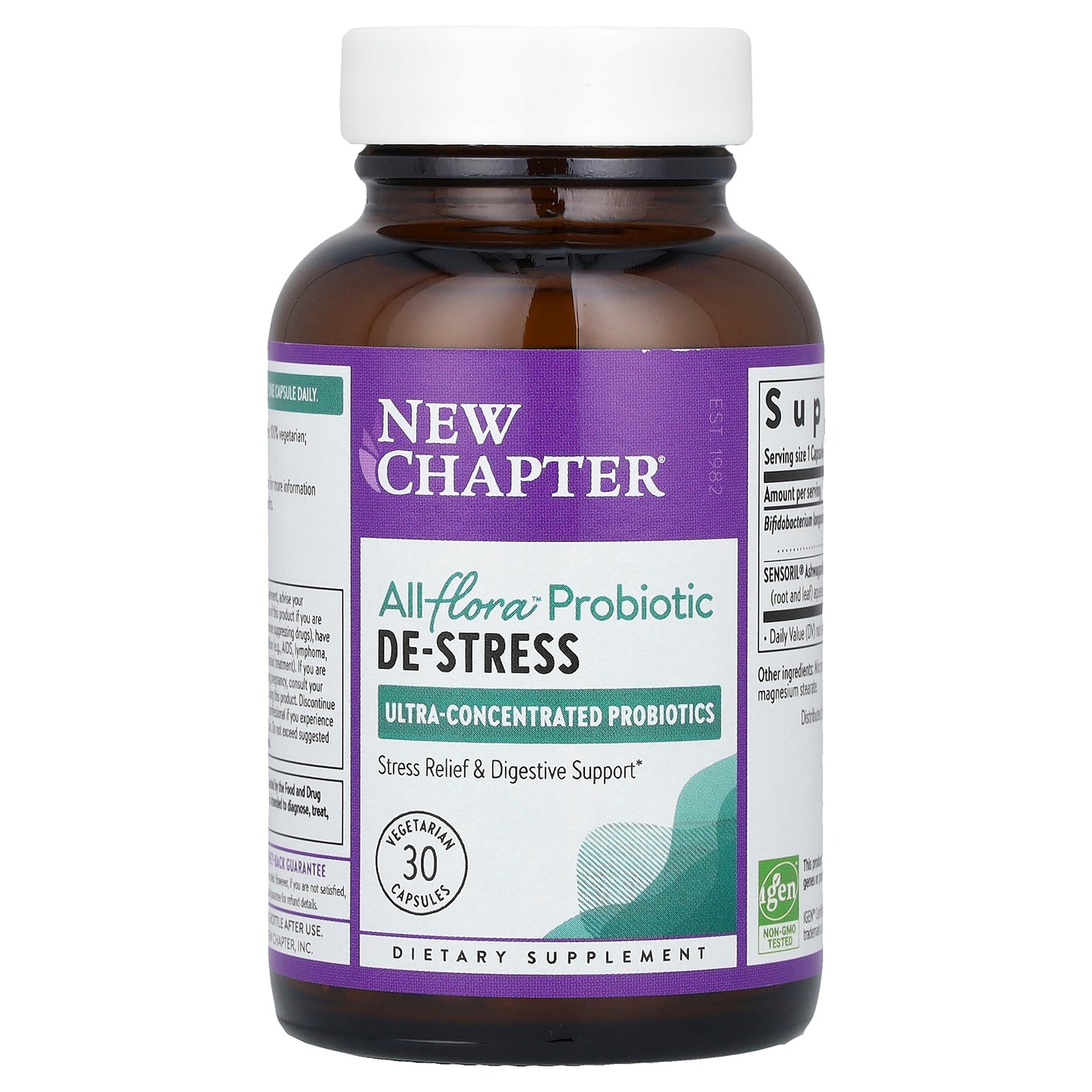New Chapter, All-Flora™ Probiotic, De-Stress, 30 Vegetarian Capsules