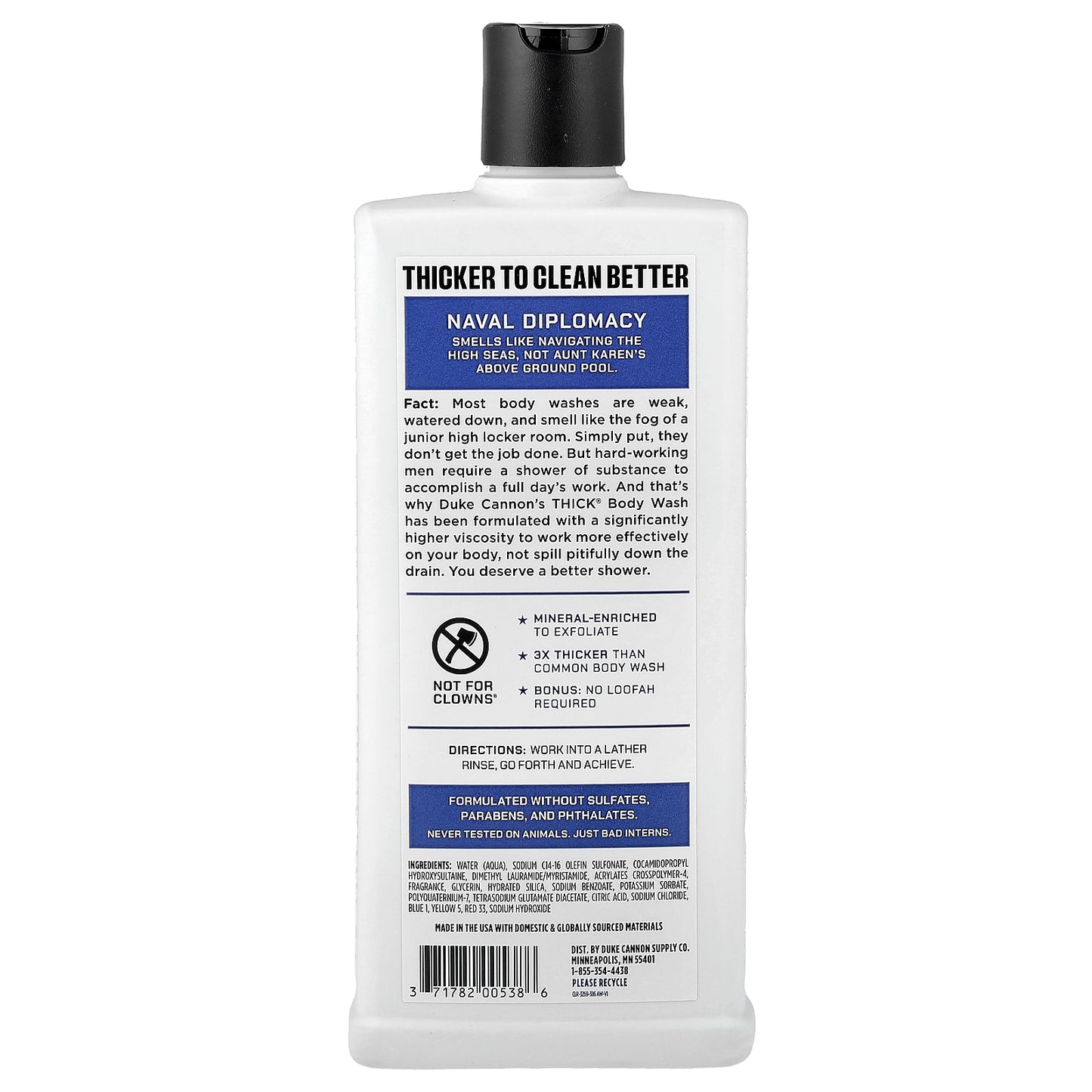 Duke Cannon Supply Co., Thick® Body Wash, Naval Diplomacy, 18 fl oz (532 ml)