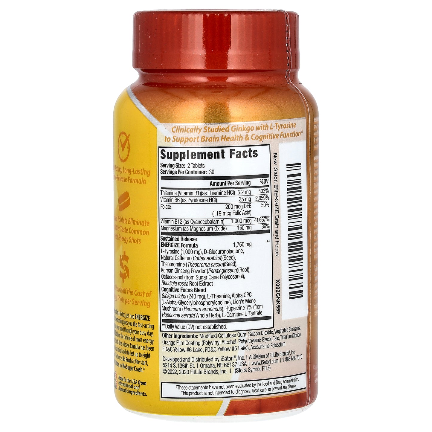 Isatori, Energize, The All-Day Energy Pill , 60 Tablets