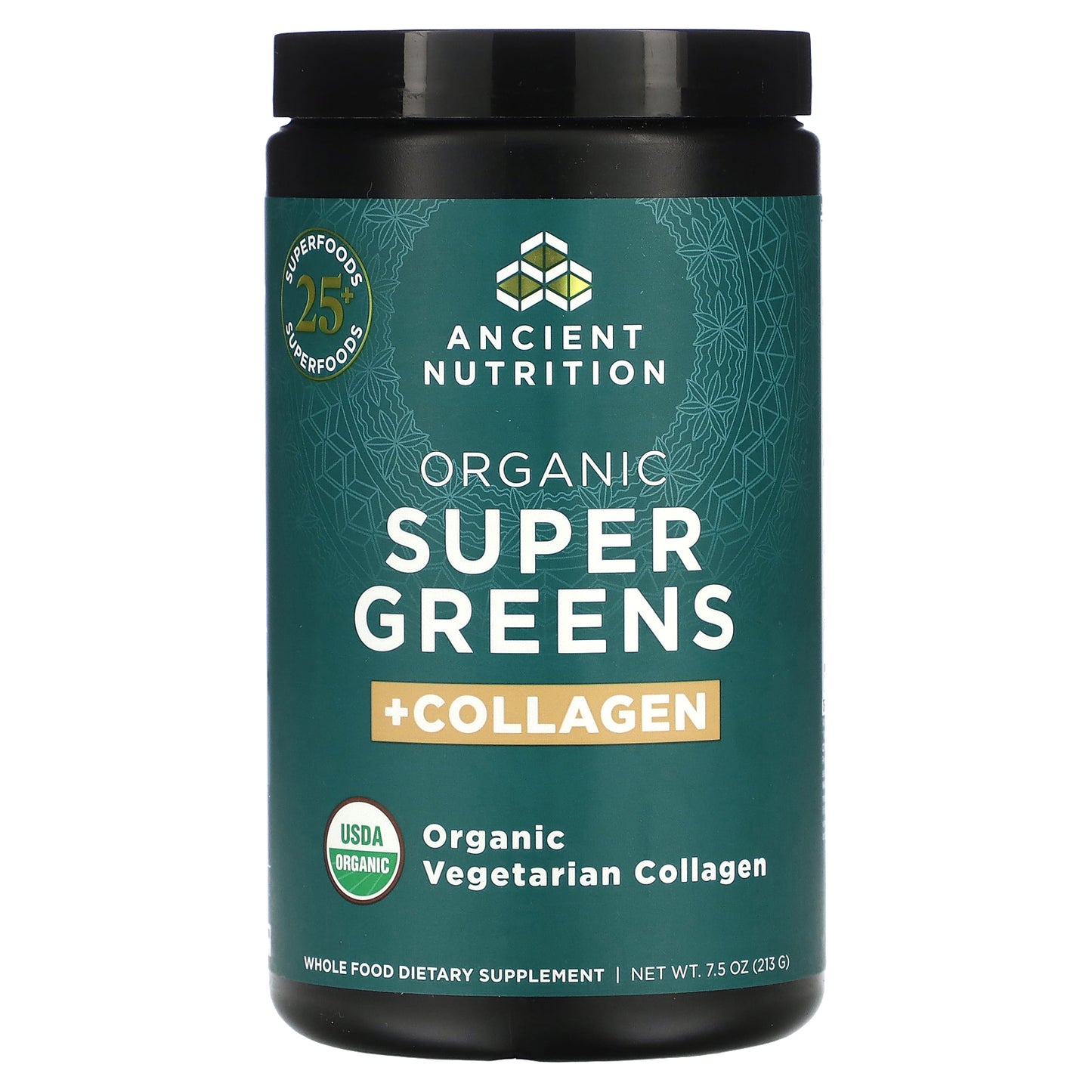 Ancient Nutrition, Organic Super Greens + Collagen, 7.5 oz (213 g)