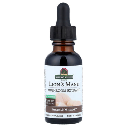 Nature's Answer, Lion's Mane, Mushroom Extract, Alcohol Free, 1 fl oz (30 ml)