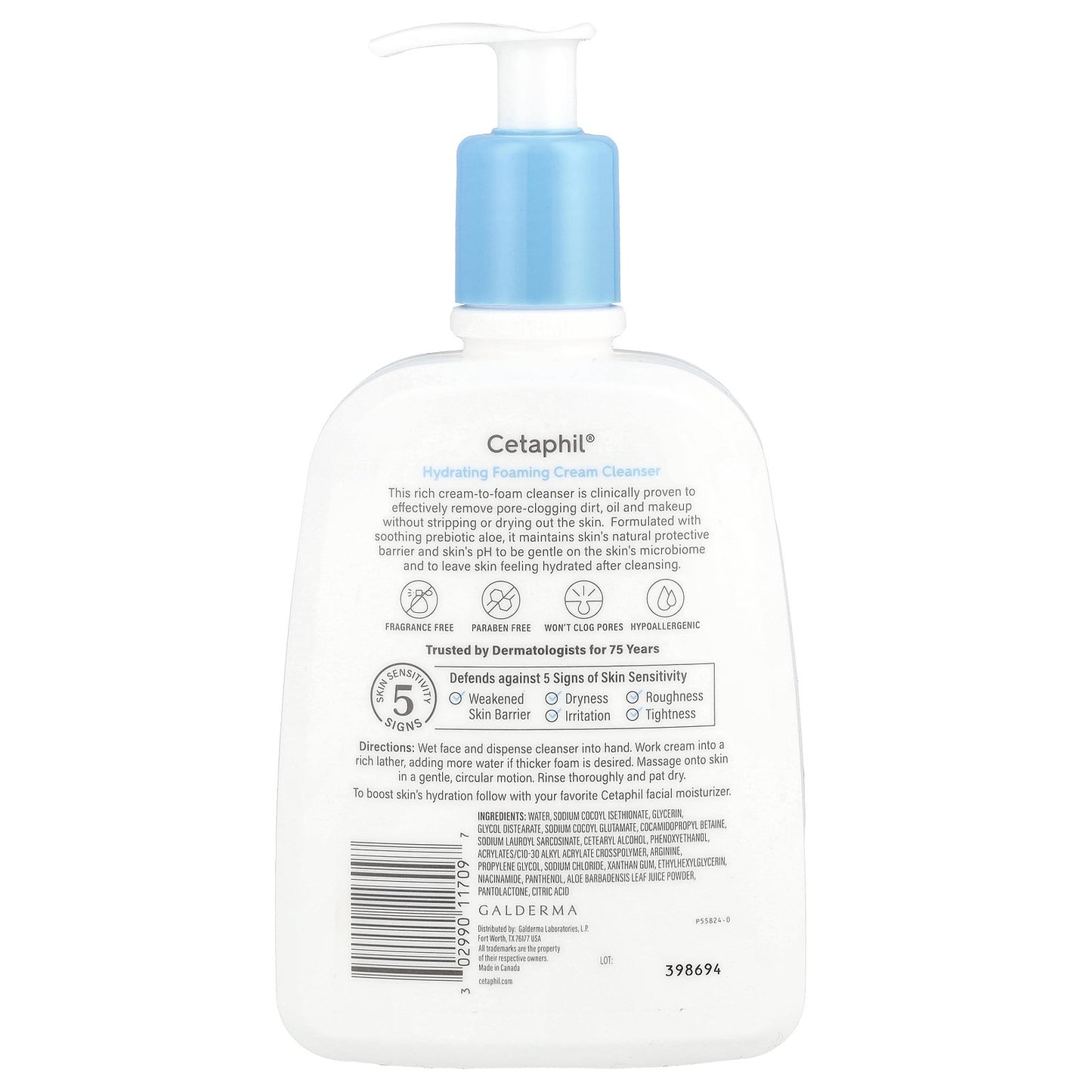 Cetaphil, Hydrating Foaming Cream Cleanser, 16 fl oz (473 ml)