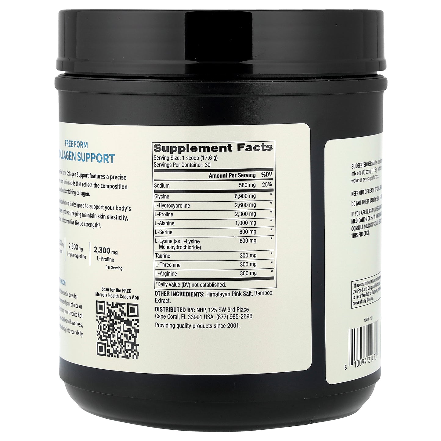 Dr. Mercola, Free Form Collagen Support, Unflavored, 18.6 oz (528 g)