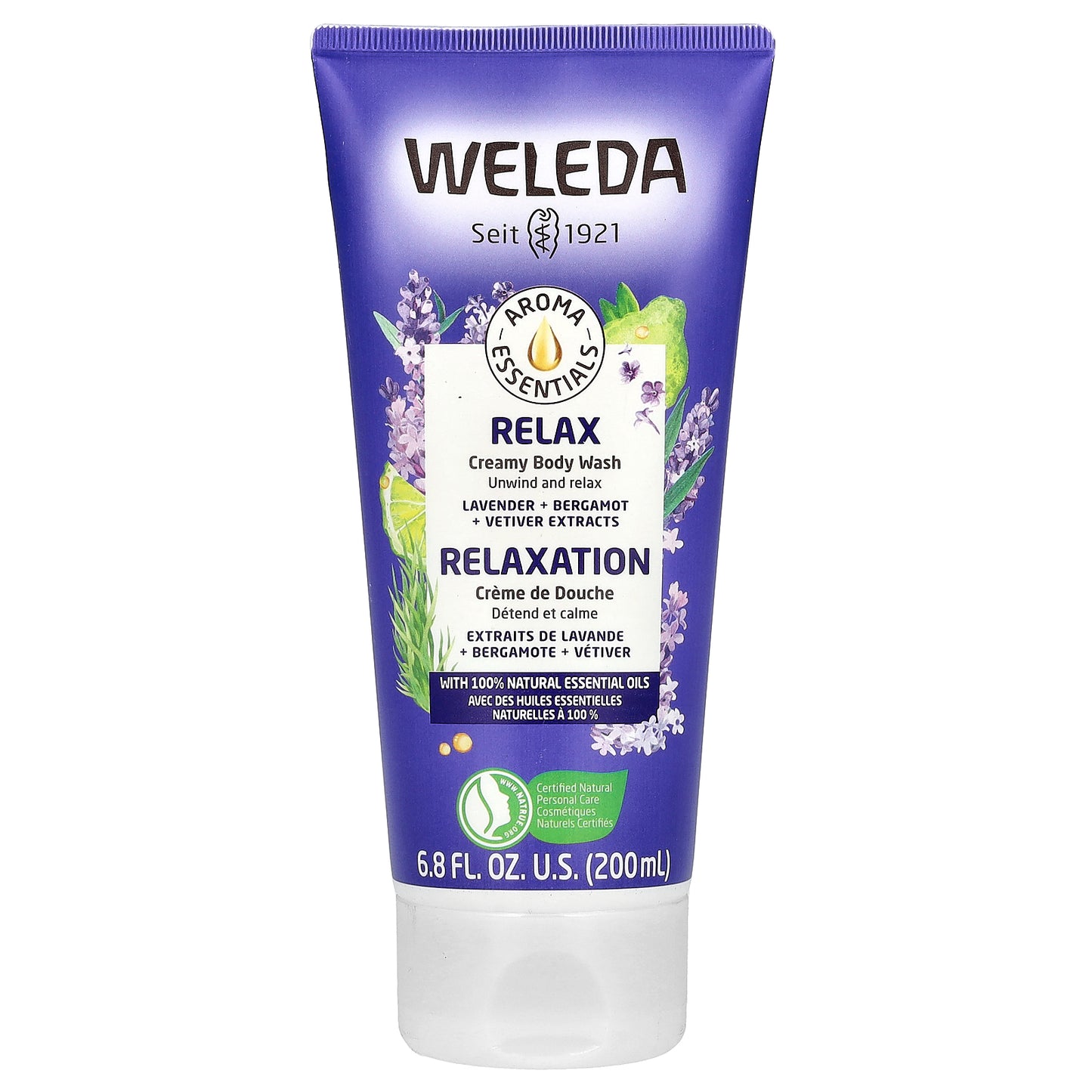 Weleda, Creamy Body Wash, Relax, Lavender + Bergamot + Vetiver Extracts, 6.8 fl oz (200 ml)