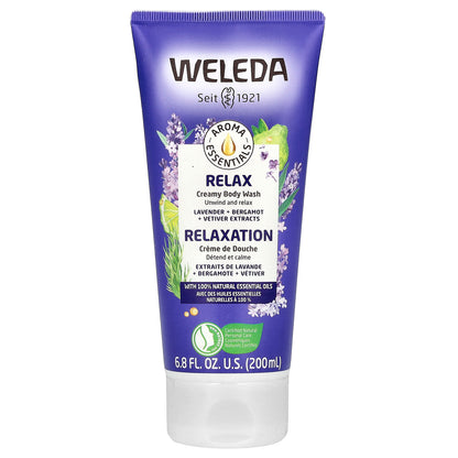 Weleda, Creamy Body Wash, Relax, Lavender + Bergamot + Vetiver Extracts, 6.8 fl oz (200 ml)