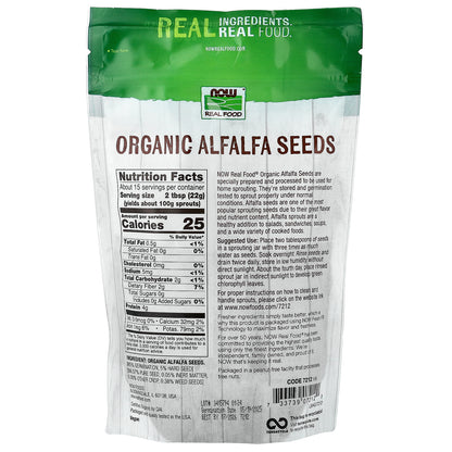 NOW Foods, Organic Alfalfa Seeds, 12 oz (340 g)