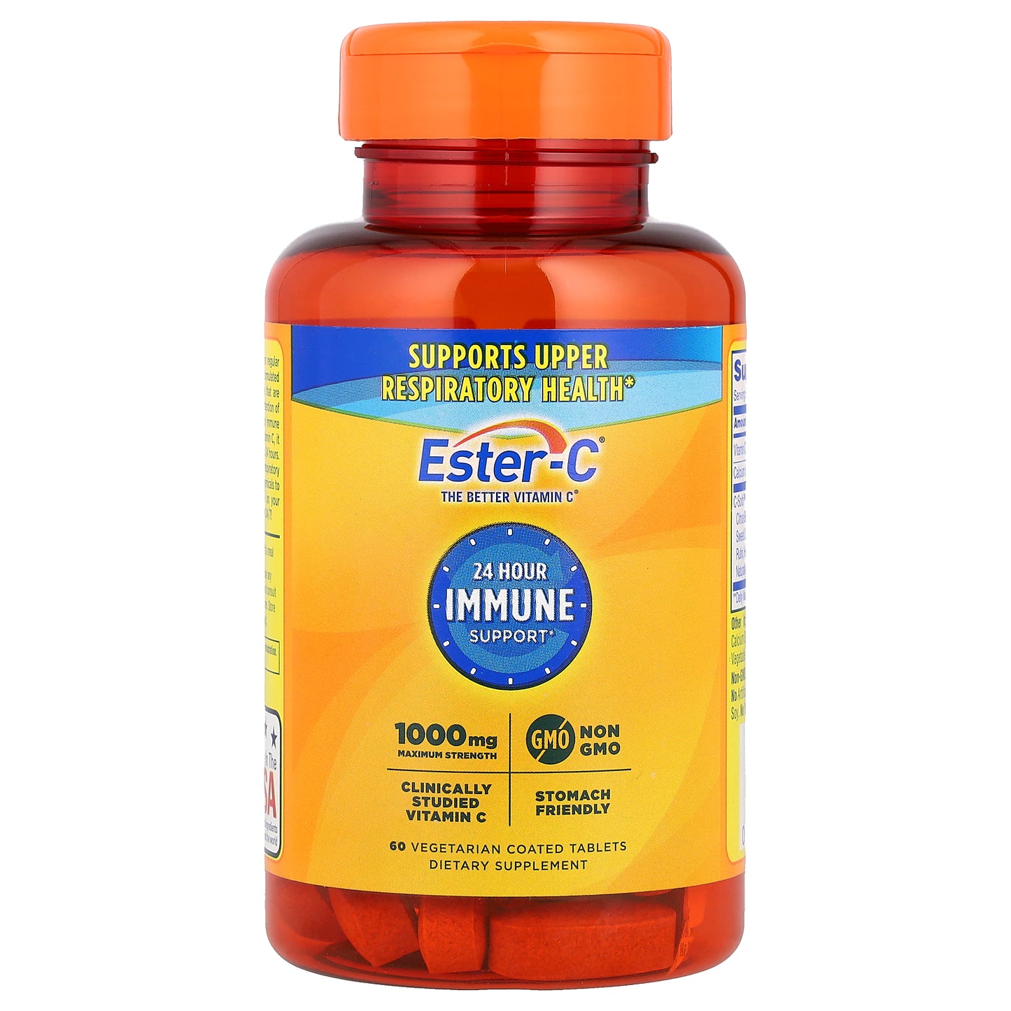 EsterC, 24 Hour Immune Support, 1,000 mg, 60 Vegetarian Coated Tablets