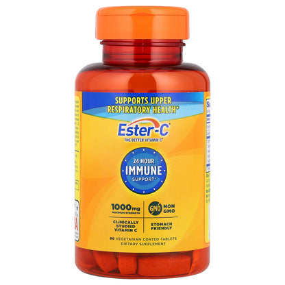 EsterC, 24 Hour Immune Support, 1,000 mg, 60 Vegetarian Coated Tablets