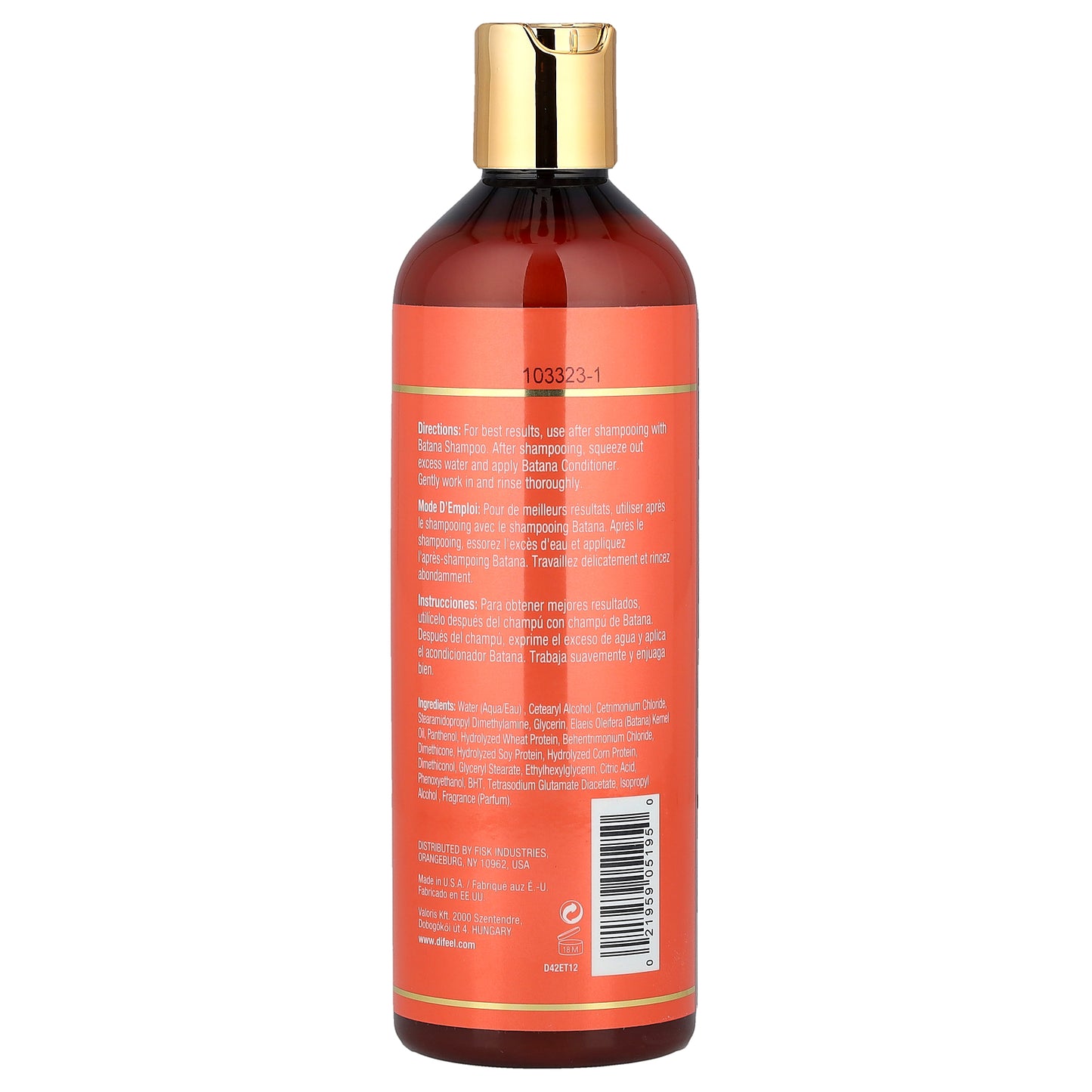 Difeel, Batana Conditioner, Sulfate-Free, 12 fl oz (354.9 ml)