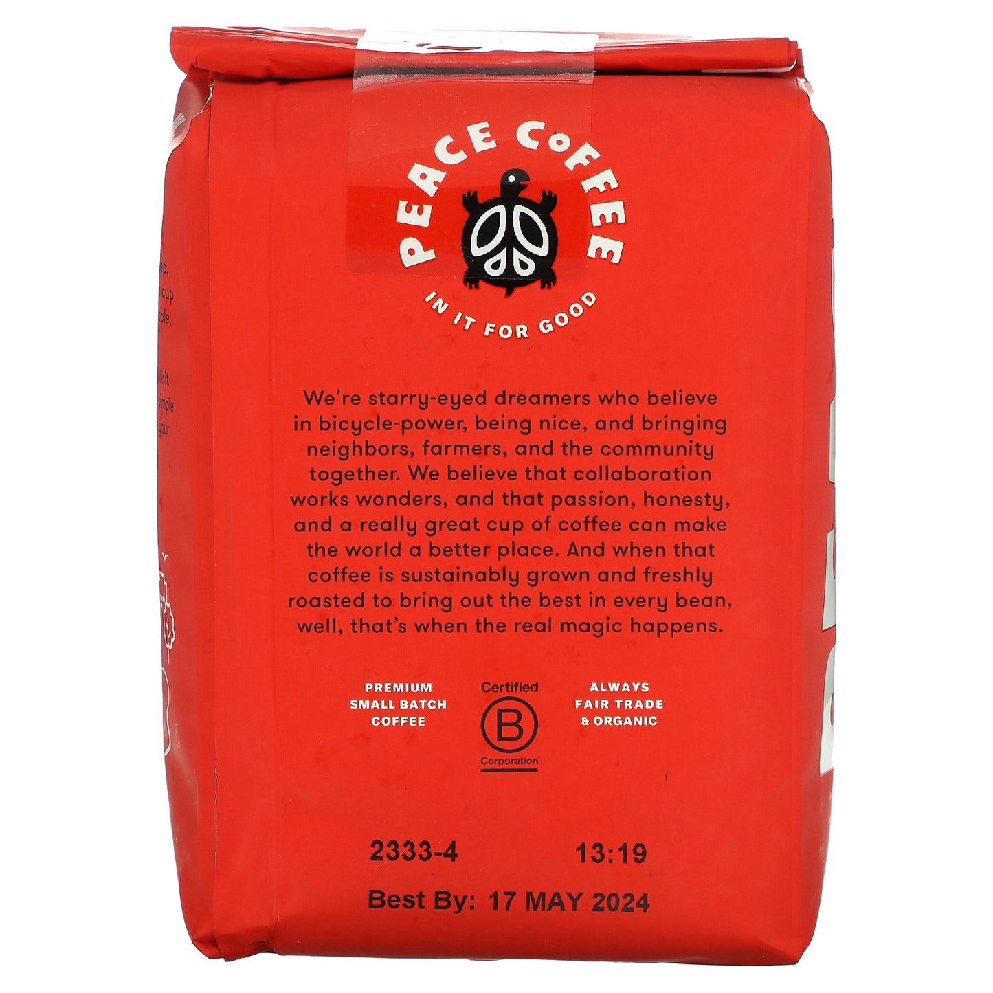 Peace Coffee, Organic Ethiopia, Light Roast, Whole Bean, 12 oz (340 g)