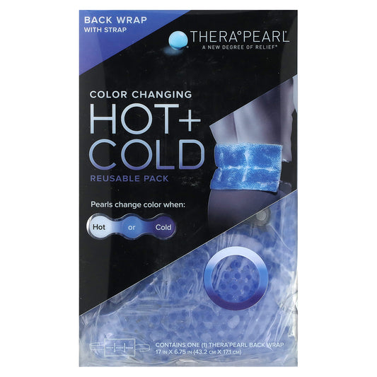 TheraPearl, Color Changing Hot + Cold Reusable Pack, Back Wrap with Strap, 1 Wrap