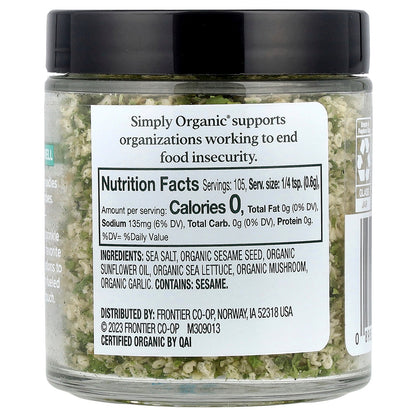 Simply Organic, Finishing Salt, Sea Lettuce, 2.22 oz (63 g)