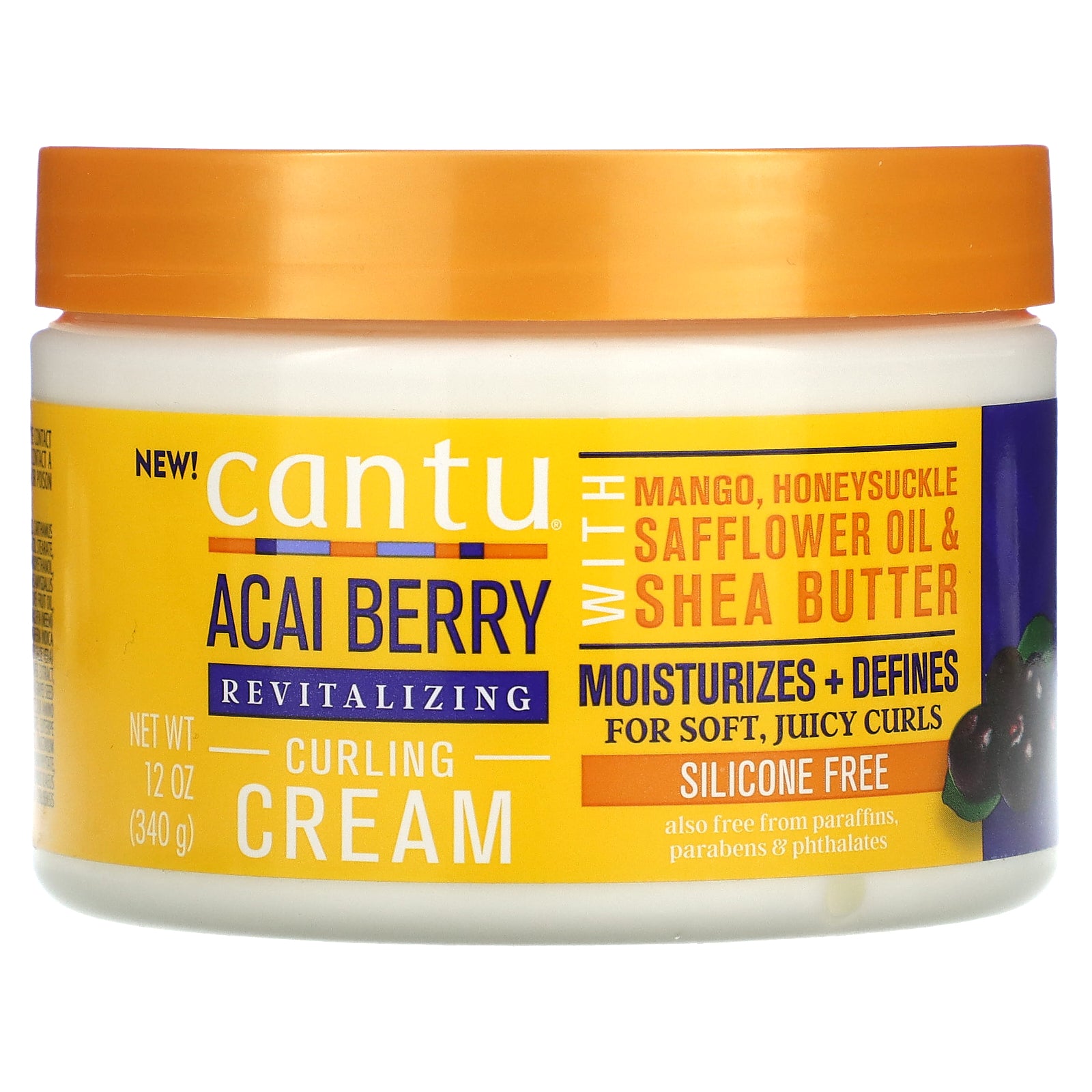 Cantu, Revitalizing Curling Cream, Acai Berry , 12 oz (340 g)