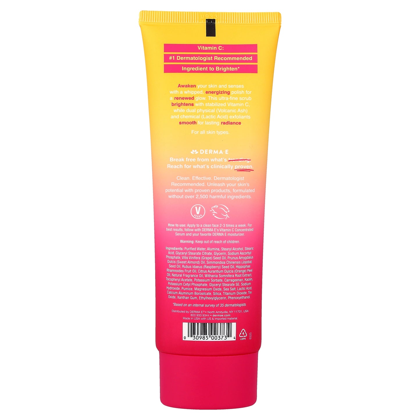 DERMA E, Vitamin C Whipped Radiance Polish, For All Skin Types, 4 oz (113 g)