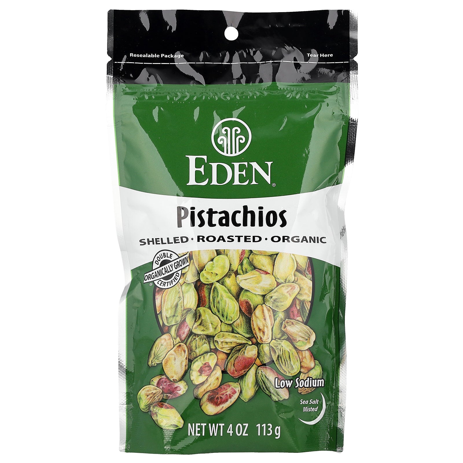 Eden Foods, Organic Pistachios, Sea Salt Misted, 4 oz (113 g)