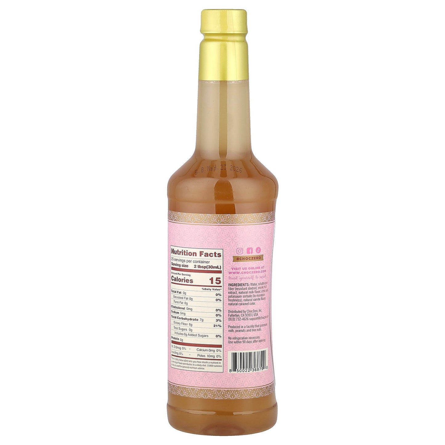 ChocZero, Premium Syrup, Cupcake, Sugar Free, 25.4 fl oz (750 ml)