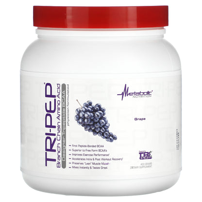 Metabolic Nutrition, Tri-Pep, Branch Chain Amino Acid, Grape, 14.1 oz, (400 g)