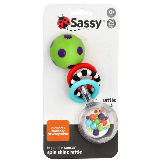 Sassy, Inspire The Senses®, Spin Shine Rattle, 0+ Months, 1 Count