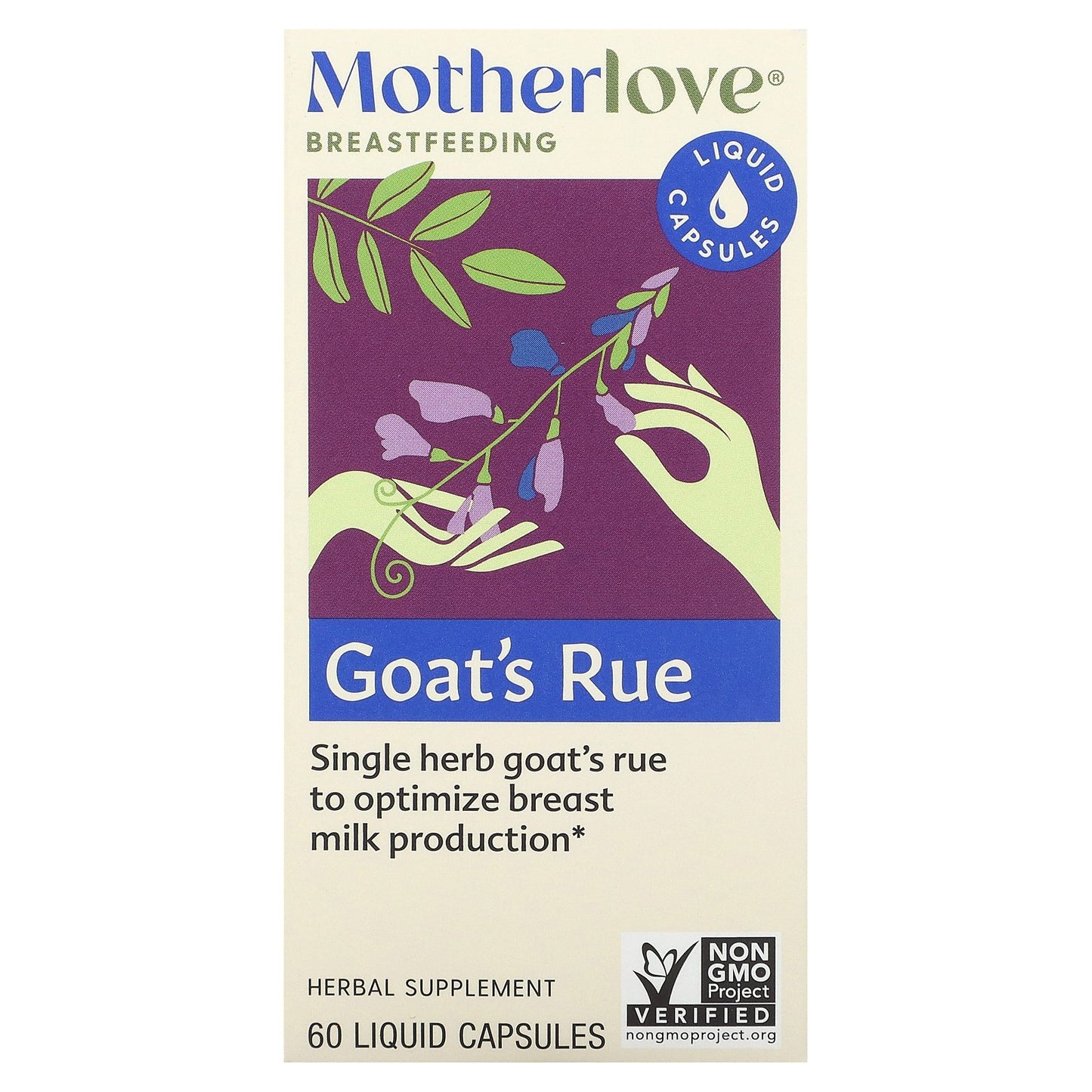 Motherlove, Breastfeeding, Goat's Rue, 60 Liquid Capsules (525 mg per Capsule)