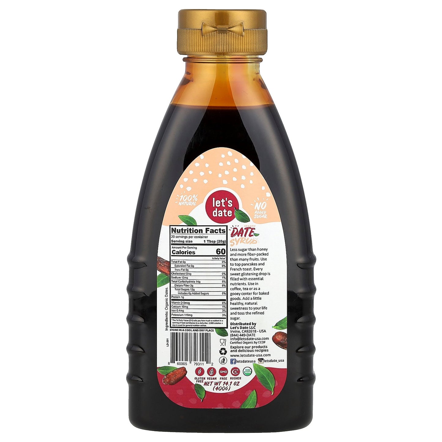Let's Date, Organic Date Syrup , 14.1 oz (400 g)