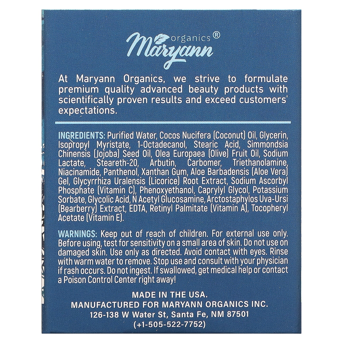 MaryAnn Organics, Radiance, Vitamin C Complex, Retinol & Antioxidants , 1.7 fl oz (50 ml)